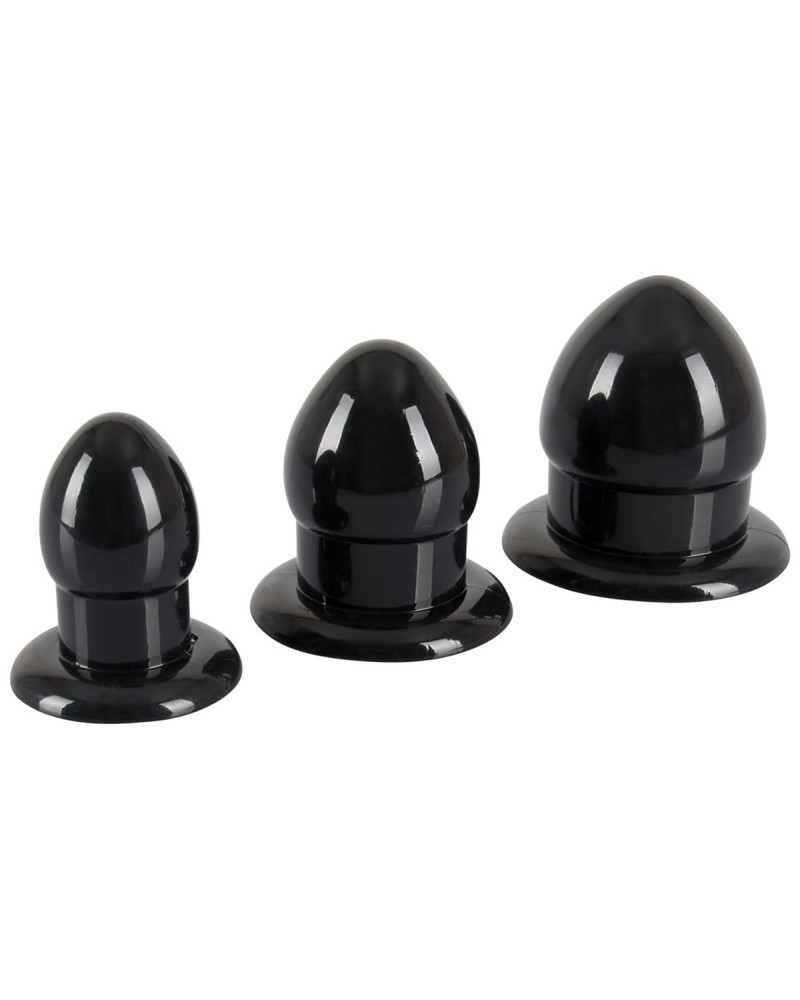 Pack de 3 Plugs Mini fat noirs 