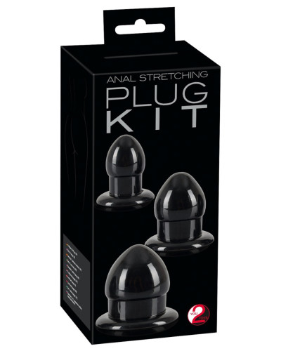 Pack de 3 Plugs Mini fat noirs 