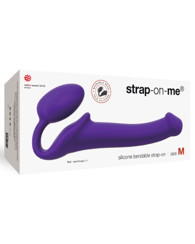 Gode + plug STRAP-ON-ME Bendable M 16 x 4 cm Violet 