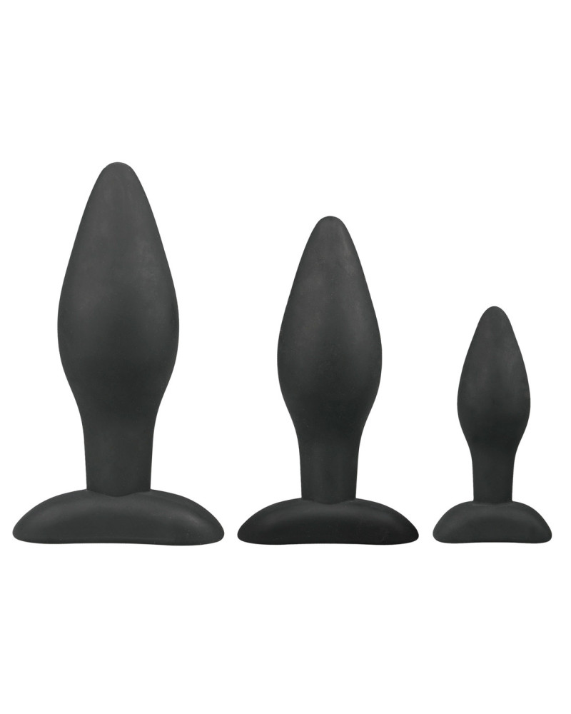 Kit de 3 plugs silicone Rocket Noirs 