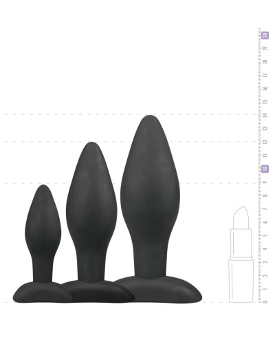 Kit de 3 plugs silicone Rocket Noirs 