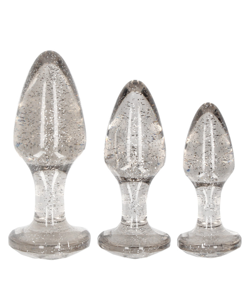 Lot de 3 plugs Glitter Argentés 