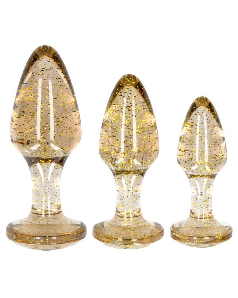 Lot de 3 plugs Glitter Or 