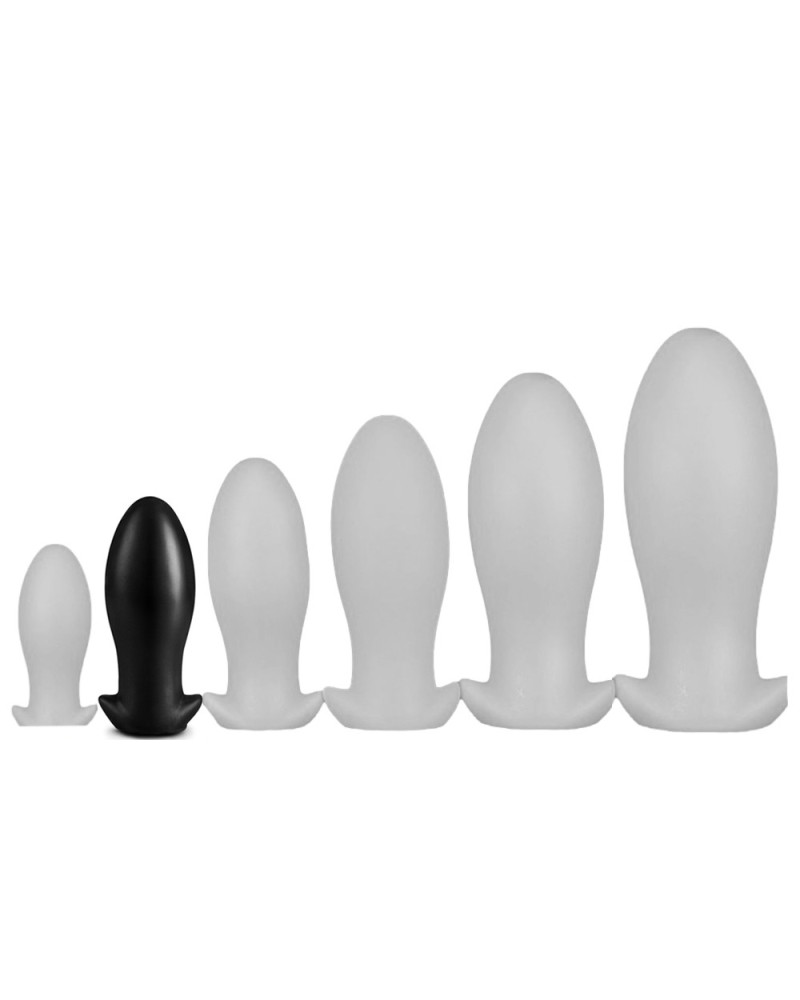 Plug Silicone Saurus Egg M 12 x 5.3cm Noir 