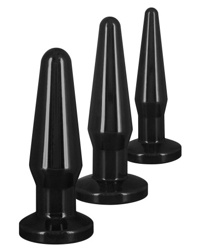 Lot de 3 plugs Best Butt Noirs 