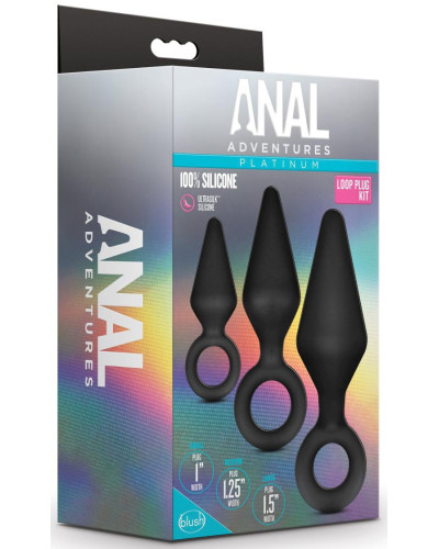 Lot de 3 Plugs Anal Adventures Loop plug 