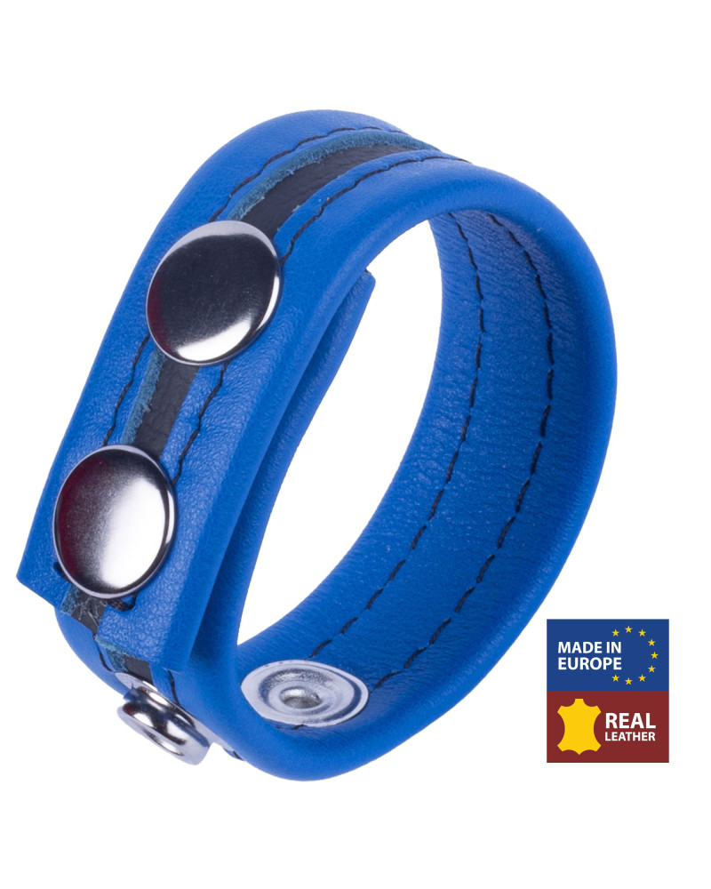 Cockring en cuir Tippy Bleu 