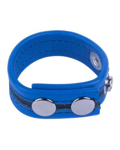 Cockring en cuir Tippy Bleu 