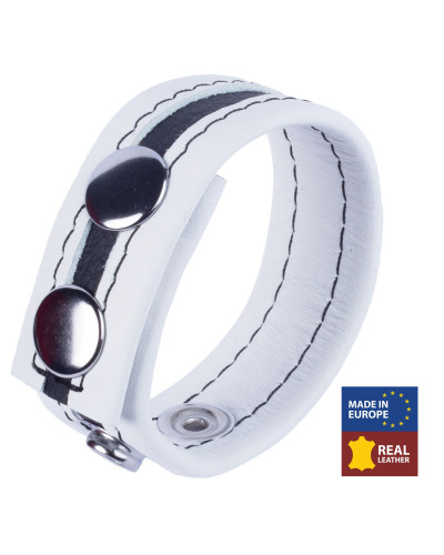 Cockring en cuir Tippy Blanc 
