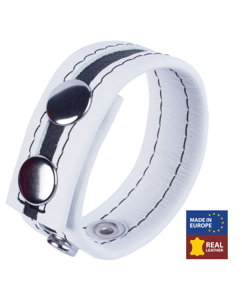 Cockring en cuir Tippy Blanc 