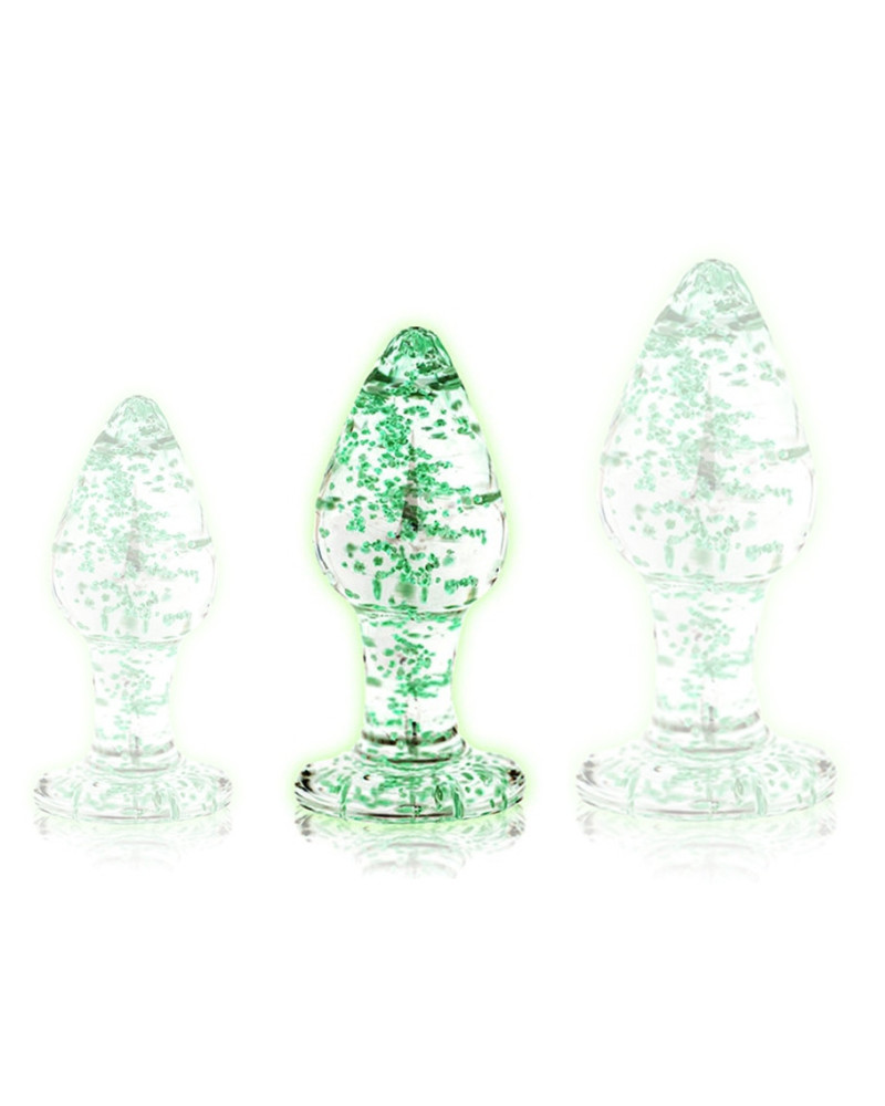 Plug en verre phosphorescent BUTT GLOW M 7 x 3.2cm 