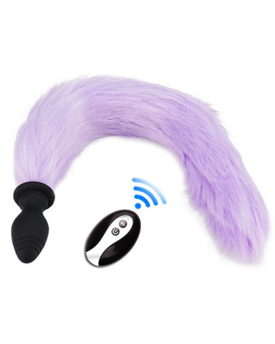 Plug Queue vibrant Fox Tail Vibe 6.5 x 3.2cm Queue 40cm Violette 