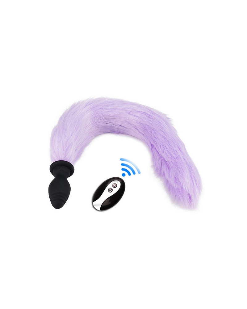 Plug Queue vibrant Fox Tail Vibe 6.5 x 3.2cm Queue 40cm Violette 