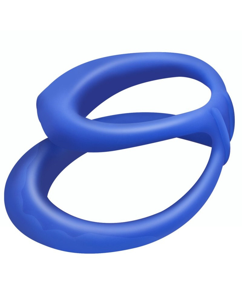 Double Cockring Silicone Soft Duo 40mm Bleu 