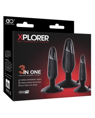 Kit de 3 plugs Xplorer noirs 