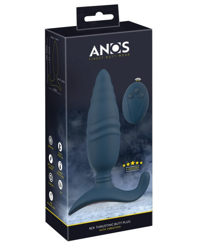 Plug vibrant Butt Thrust 14.5 x 4cm Bleu 