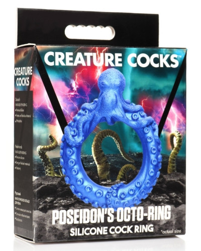 Cockring Poseidon's Octo-ring Bleu 