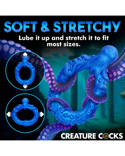 Cockring Poseidon's Octo-ring Bleu 