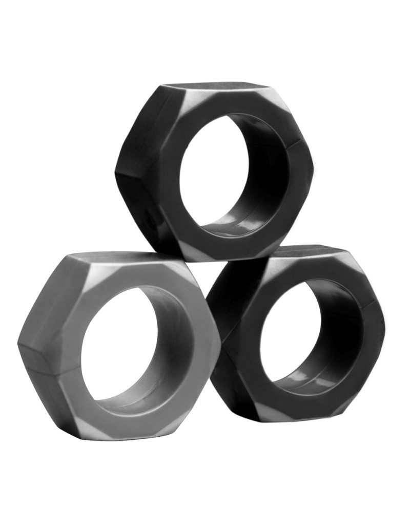 Lot de 3 Cockrings Souples Cock Nuts 