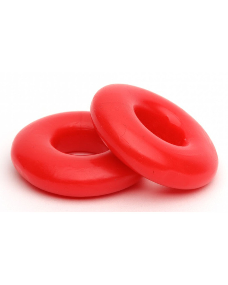 Lot de 2 Cockrings souples Stacker 20 mm Rouges 