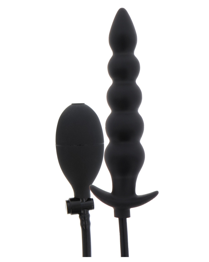 Plug gonflable Ribbed Advanced 18.5 x 4 cm Noir 