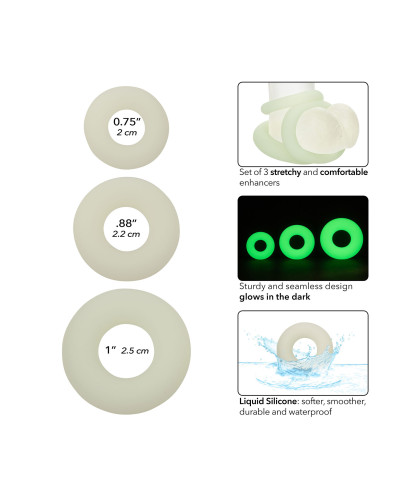 Pack de 3 Cockrings Phosphorescents ALPHA RING 