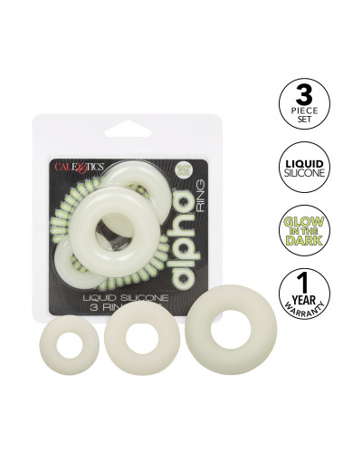 Pack de 3 Cockrings Phosphorescents ALPHA RING 