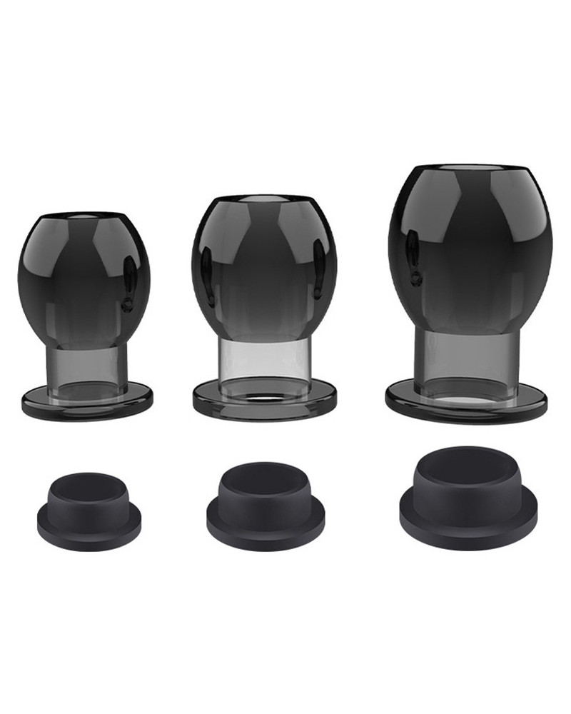 Plug Tunnel avec bouchon Hollow Stop Noir Couleur principale:Noir