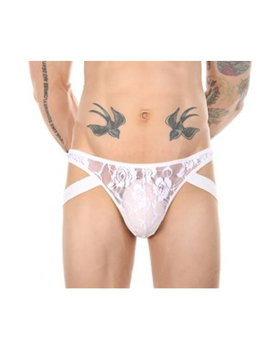 Jock String Dentelle Lowstic Blanc  Couleur principale:Blanc