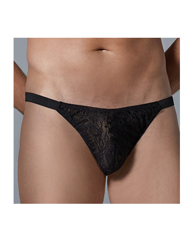 String Dentelle Leopard Allure Noir  Couleur principale:Noir