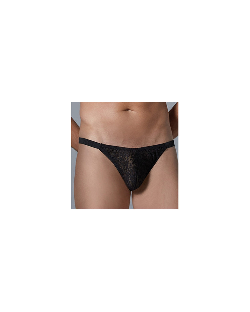 String Dentelle Leopard Allure Noir  Couleur principale:Noir
