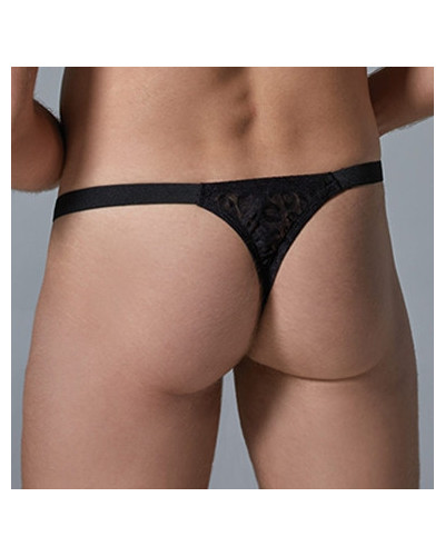 String Dentelle Leopard Allure Noir  Couleur principale:Noir