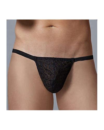 G-string Dentelle Leopard Allure Noir  Couleur principale:Noir