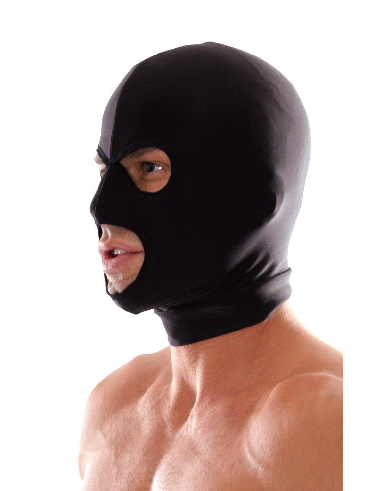 Cagoule noire avec 3 ouvertures 