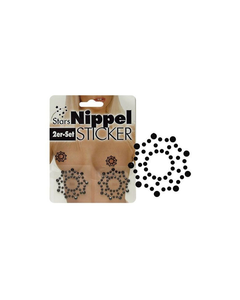 Strass noirs pour tétons - 4.5 x 4.5 cm 