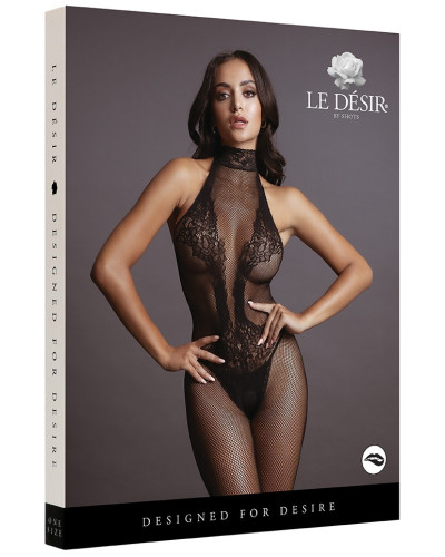 Combinaison sexy Fishnet & Lace Noir 
