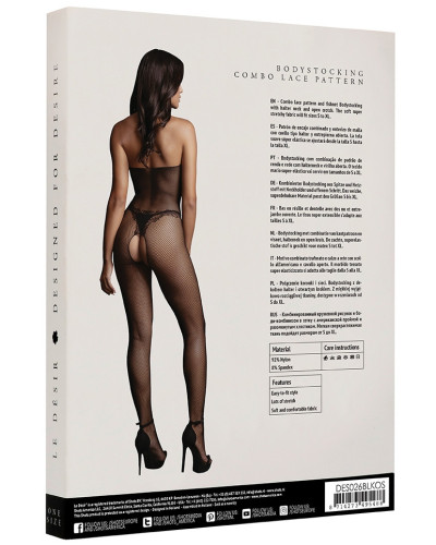 Combinaison sexy Fishnet & Lace Noir 
