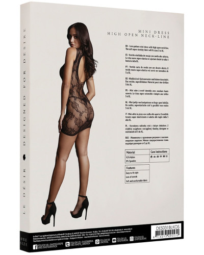 Robe High Neck Lace Noir 