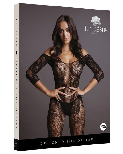 Combi sexy Lace Sleeved Noir 