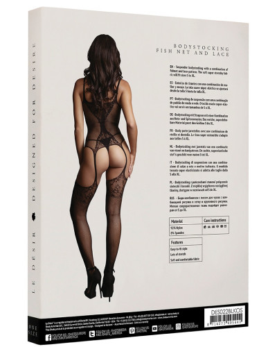 Combi sexy Fishnet Lace Noir 