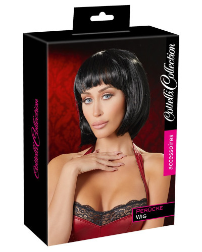 Perruque Cheveux courts Bob noirs 