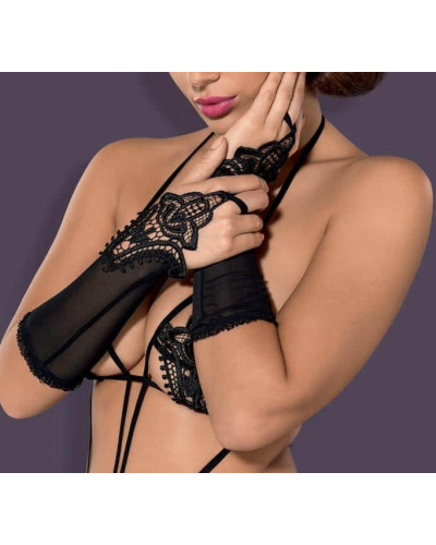 Gants sexy Luiza Noirs 