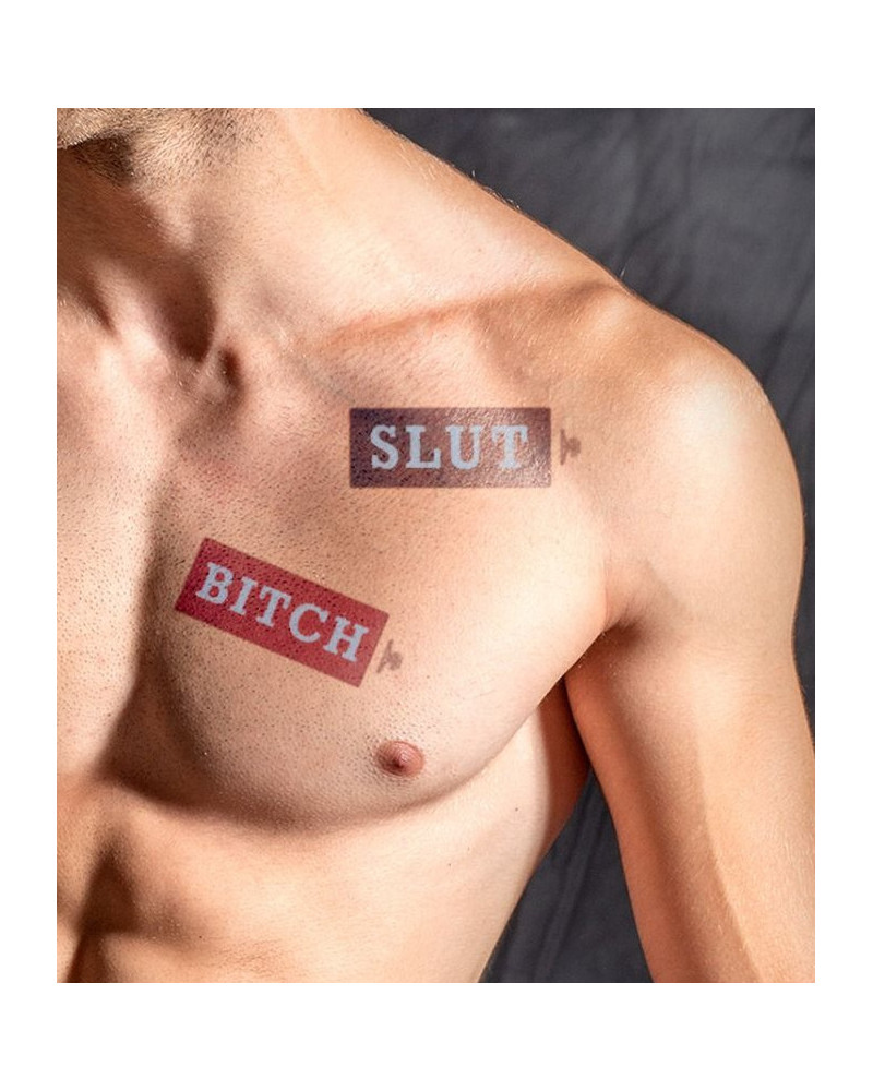 Tatouage éphémère MrB Slut / Bitch 15 x 5cm 