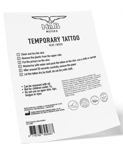 Tatouage éphémère MrB Slut / Bitch 15 x 5cm 