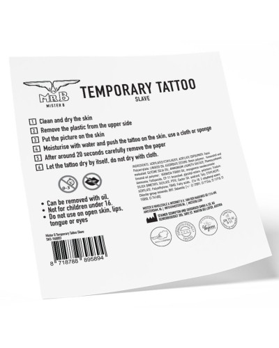 Tatouage éphémère MrB Slave 10 x 10cm 