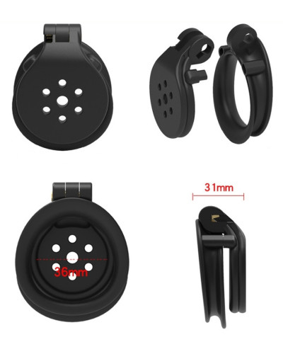 Cage de chasteté Flat Zone 2.5cm Noire 