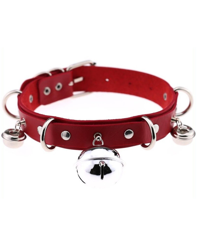 Collier sexy avec Grelots Rouge 