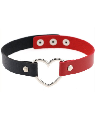 Ras de cou BICOLOR HEART Noir-Rouge 