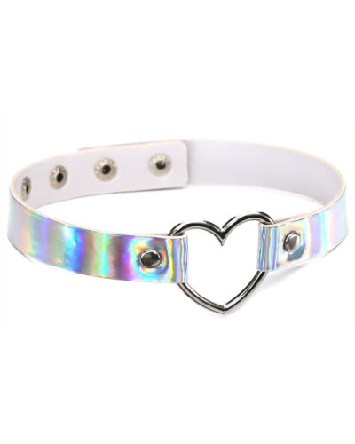 Ras de cou Heart Laser Blanc argenté 