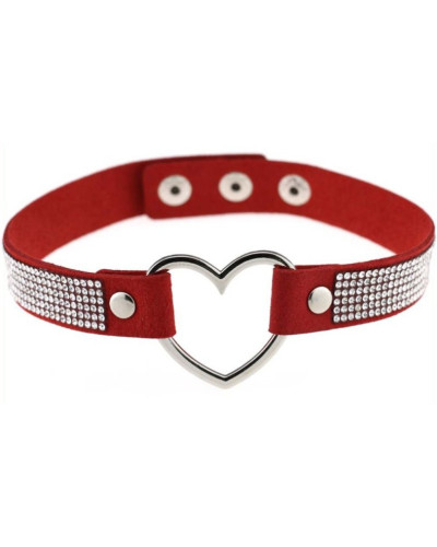Ras de cou Heart Strass Rouge 